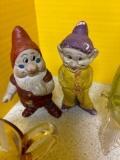 Two 1930s Snow White dwarfs bisque, Other glassware