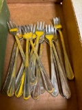 Silver plated cocktail forks in original Box