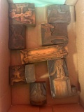 antique copper and wood print blocks