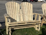 2 person Adirondack porch platform glider swing 56 Amish built quality