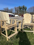 3pc set High top balcony, lounger Adirondack chairs w/ table