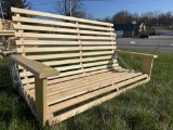 farmhouse slated porch swing w/ chains 50