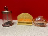 3 vintage banks with pennies