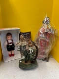 2 vintage dolls, Jade bonsai tree
