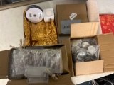 Metal pin back button makers, sequin, cloth, Battery operated lights