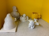 Planters and wall plaques, Roosters, pig, chick, angels