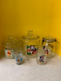 Mickey Mouse and Winnie the Pooh glass canisters