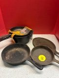 4 pcs cast iron cookware skillets pans
