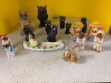 Collection of owls and salt and pepper shakers