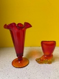 Fenton and LE Smith, Amberina glass