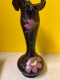 Blown glass hand Painted vase