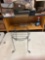 antique wooden royal snack stand sign and vintage metal chair decoration