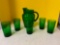 Anchor Hocking green glass lemonade set
