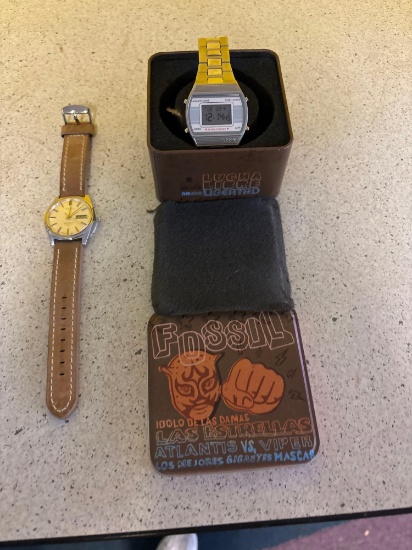 Two watches, Seicomatic and fossil