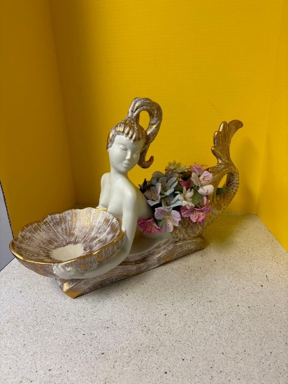Large Mid century Royal Haeger mermaid planter