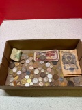 Foreign money and coins, silver band