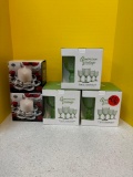 12 Godinger Green glass wine goblets New in box