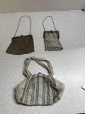 Three vintage purses, see description