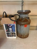 Galvanized milk can and stainless steel sprayer