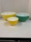 Three-piece Pyrex mixing bowl set
