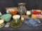 Cookie cutters, pottery, small, sewing kit toothpick holder