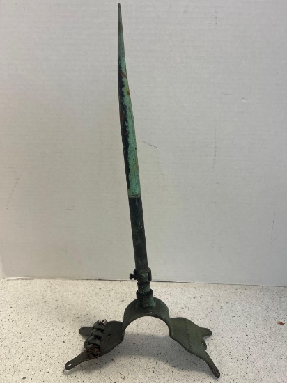 antique copper roof lightning rod with base