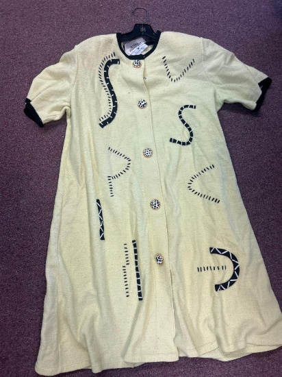 SAKS 5th Avenue Steve fabrikant yellow and black with zebra buttons wild!