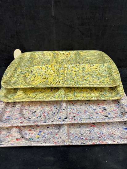Mid-century splatter wear snack trays