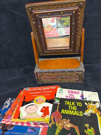 Small mirrored shelf childrens 45 records