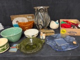 Cookie cutters, pottery, small, sewing kit toothpick holder