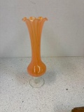 Orange swirl bud vase