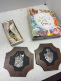 wind chimes, Gothic wooden plaques, mind body spirit binder