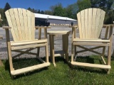 3 pc set Hightop balcony loungers chairs w/ 24 in table