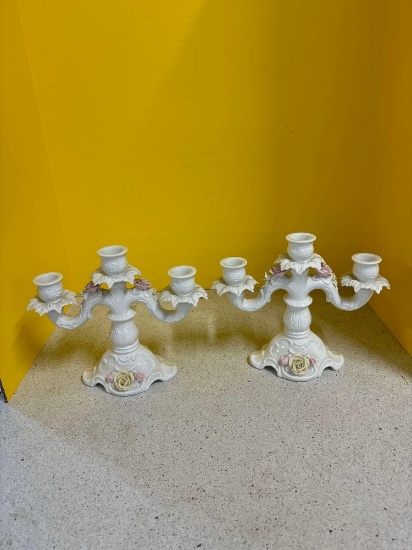KAISER Porcelain capodimonte candle holder set
