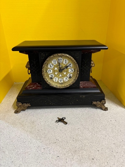 Antique mantle clock with key