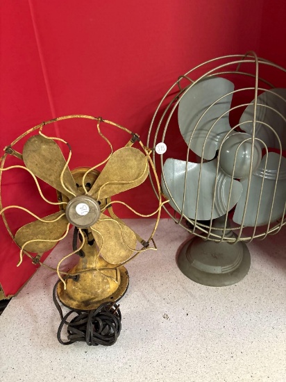 two vintage fans