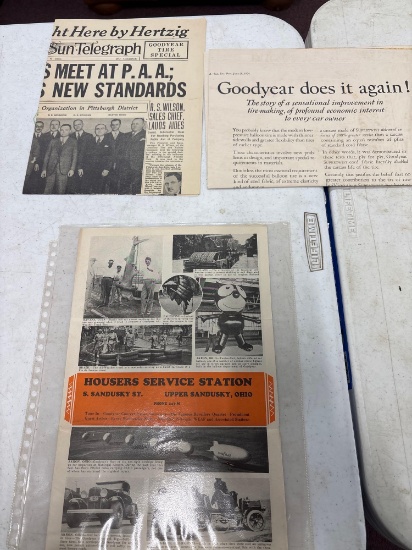Original Goodyear tire ads and newspaper