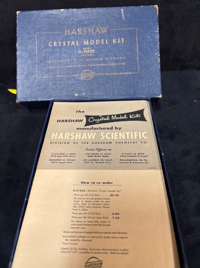 HARSHAW crystal model kit appears complete