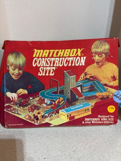 Vintage matchbox construction site
