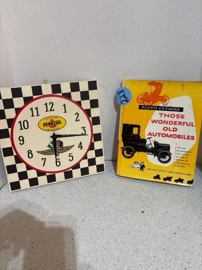 PENNZOIL clock automobile book