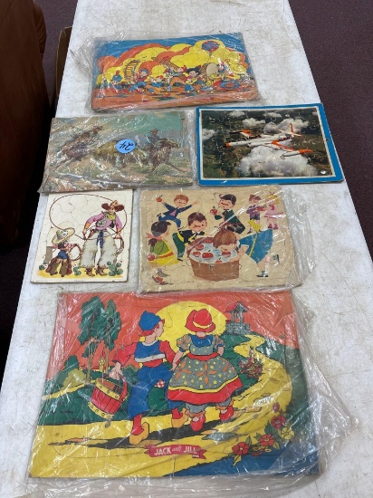 six frame tray vintage puzzles