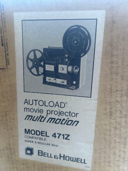 Bell and Howell model 471Z auto load super 8MM/8MM movie projector in box