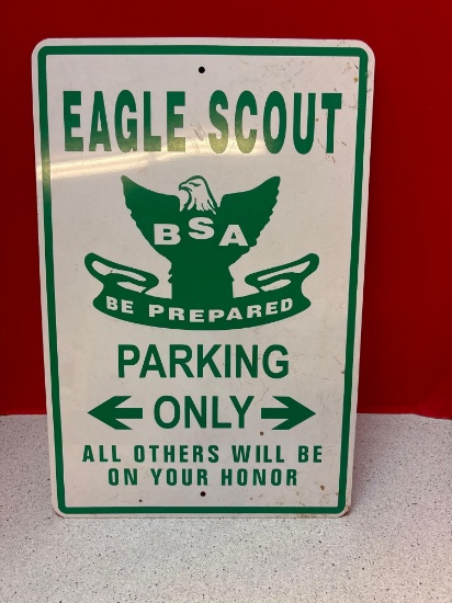 Eagle Scout parking only metal sign