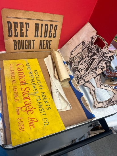 antique cardboard signs