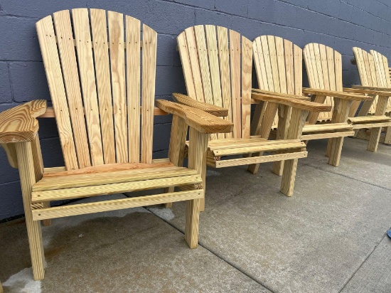 4pc set Adirondack arm lounge chairs fireplace or patio
