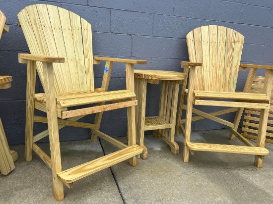 3pc set Adirondack high top balcony lounger w/ table