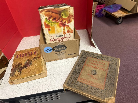 antique books and cookbooks