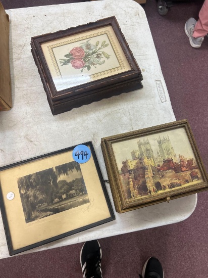 vintage jewelry boxes, and art