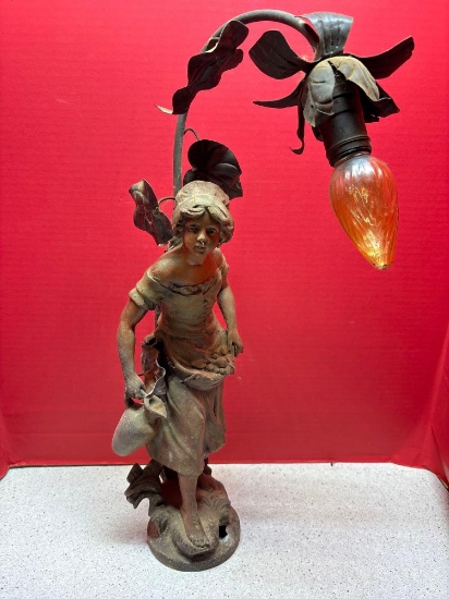 Art Novo lamp girl with ewer