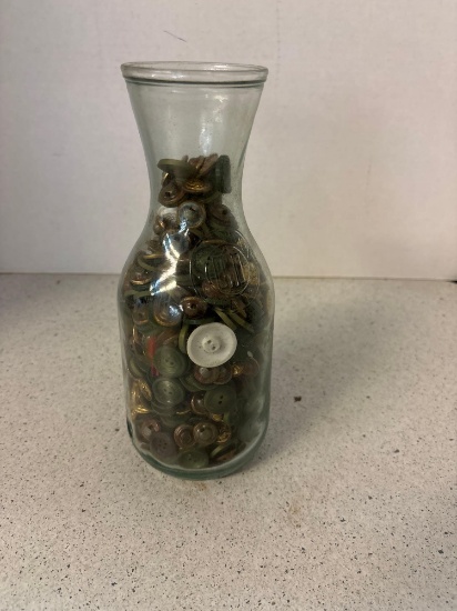 Jar of vintage buttons